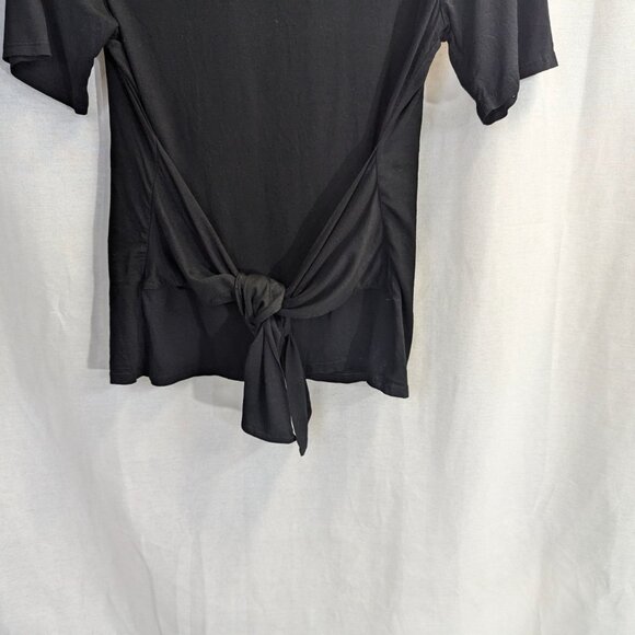 Three Dots Size Large Black Tee with Tie Back - Picture 9 of 13